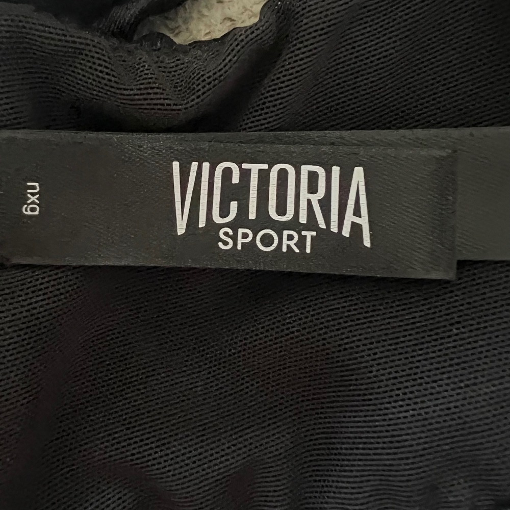 Victoria Sport Black Coated Faux Leather Crisscross Bralette Large L/G - Picture 3 of 4